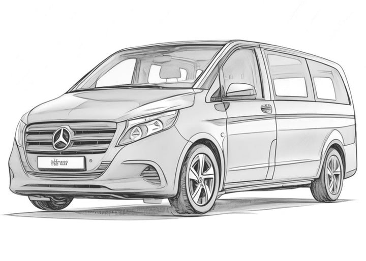 Fahrzeugskizze Mercedes Vito.